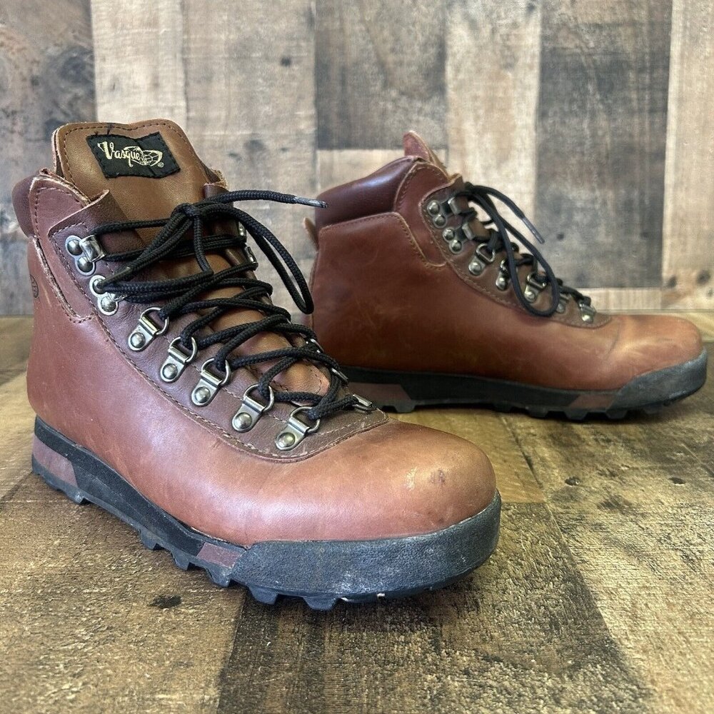 Vasque 7599 Vintage Leather Hiking Mountaineering Boots Womens 8.5